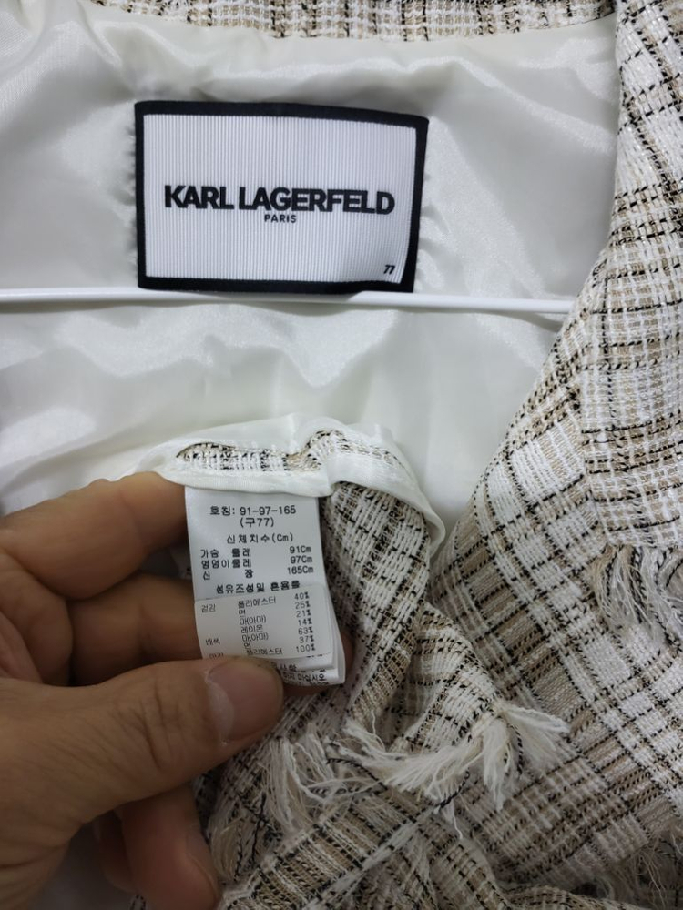 여성 칼라거펠트 봄.가을 트위드자켓(새상품급.100) 이미지