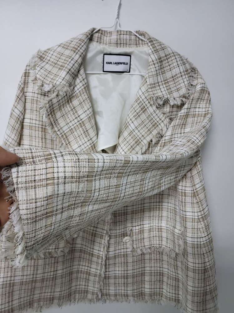 여성 칼라거펠트 봄.가을 트위드자켓(새상품급.100) 이미지