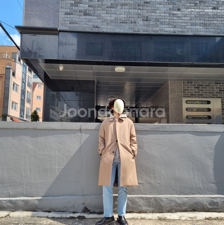 엘무드 프리미엄 울 오버핏 발마칸 코트 베이지 44S--0