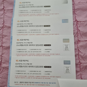 로블카드 소노호텔앤리조트 워터파크 입장권팝니다