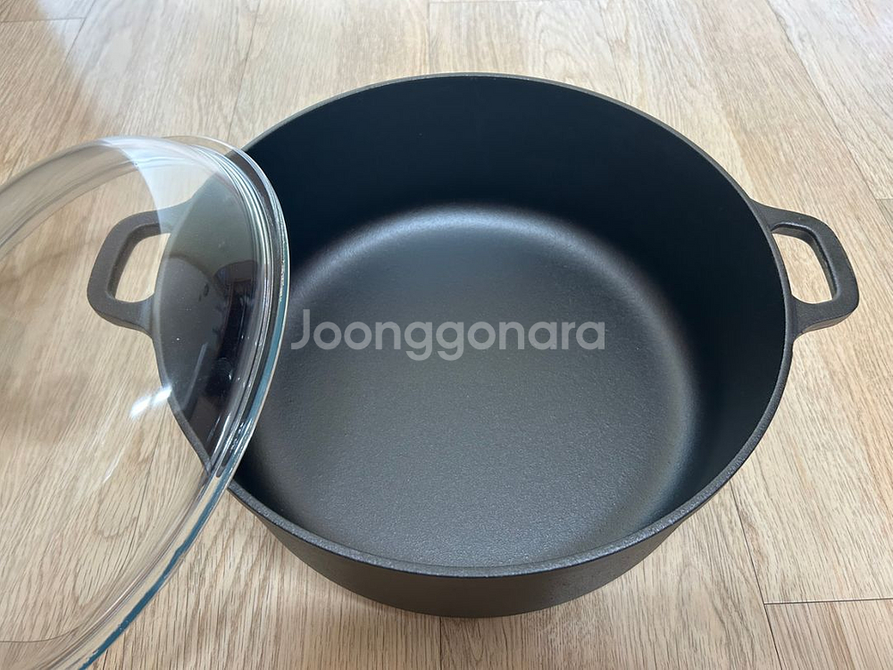 론네바이브룩 8리터 무쇠냄비+유리뚜껑--1