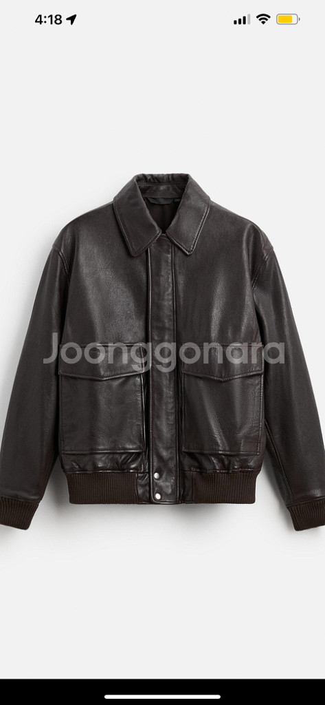 자라 포켓 레더 점퍼 S사이즈 zara 레더자켓--8