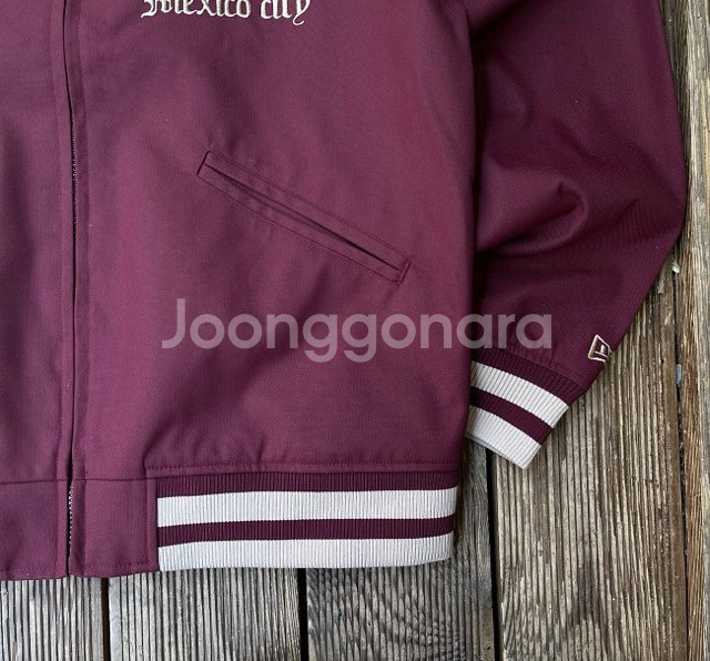 상태최상 뉴에라 버건디 바시티 자켓 105/XL--3