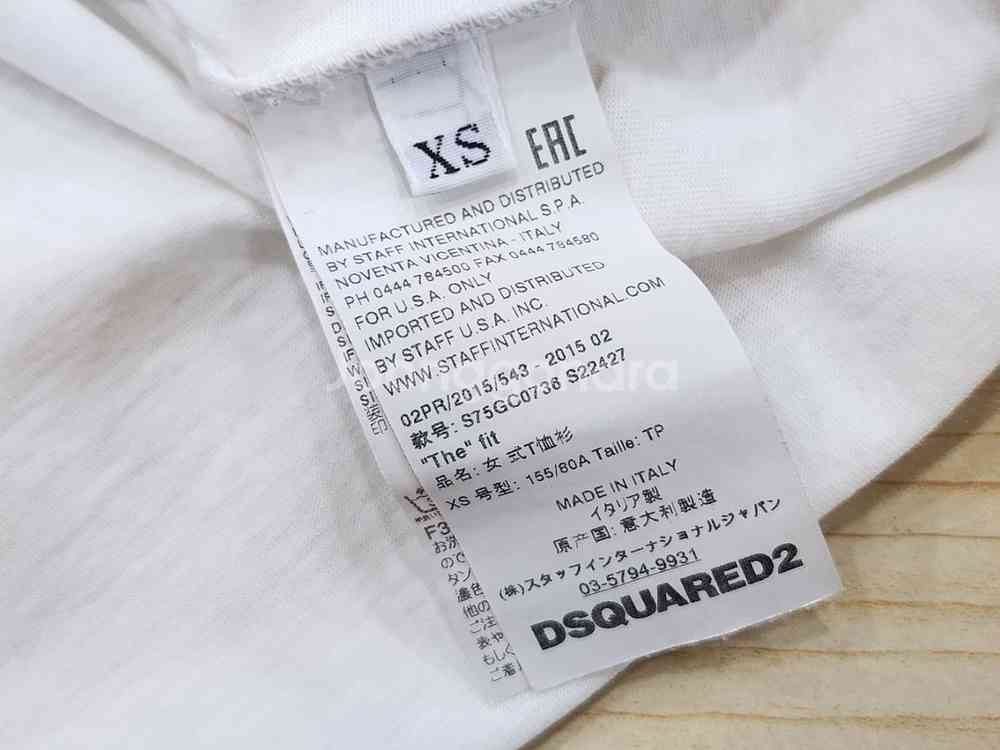 디스퀘어드2 크로우 프린트 반팔티(XS/화이트/택포)--7