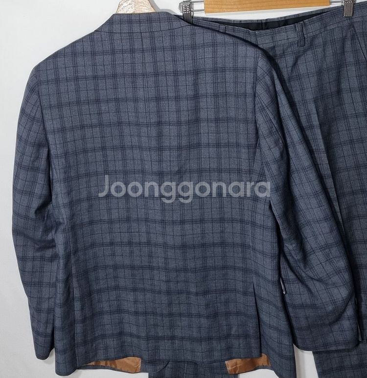 L (100) VINO 그레이 체크 정장 수트 셋업--4