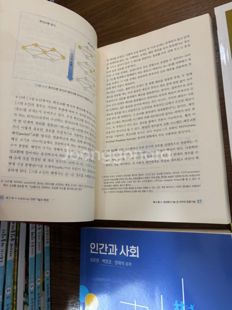 방송통산대학 교재4권. 36000원--3