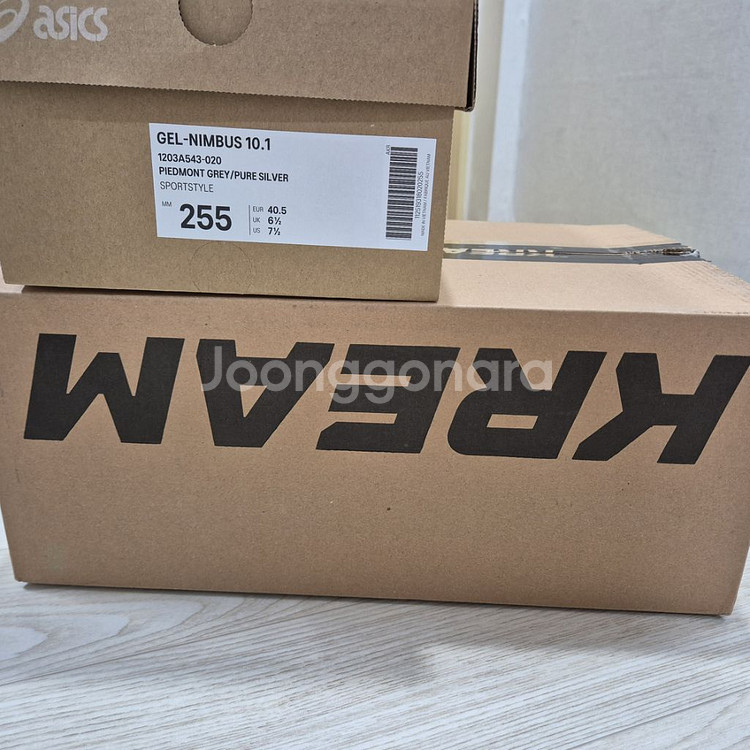 아식스 젤님버스10.1 피드몬트그레이퓨어실버255--1