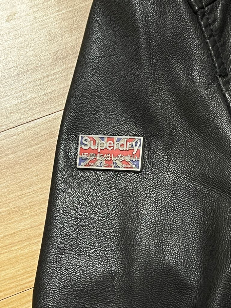 슈퍼드라이 가죽점퍼 s사이즈--3