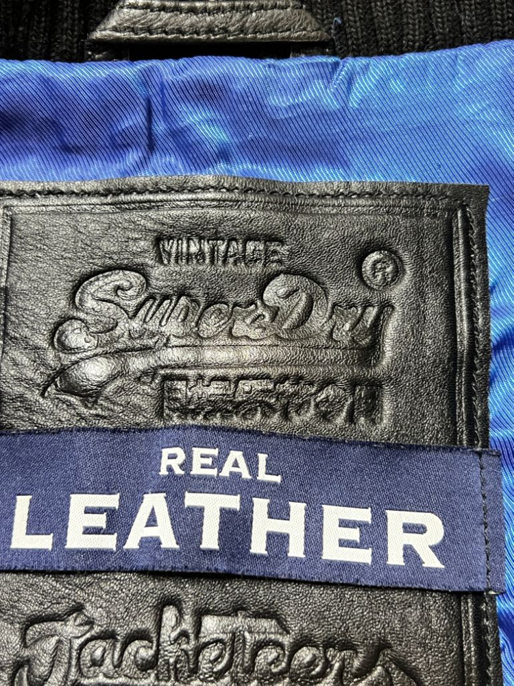 슈퍼드라이 가죽점퍼 s사이즈--2