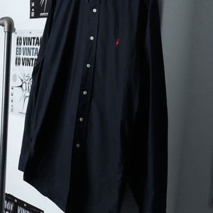 (L-XL) 폴로 랄프로렌 셔츠 남방 블랙 무지