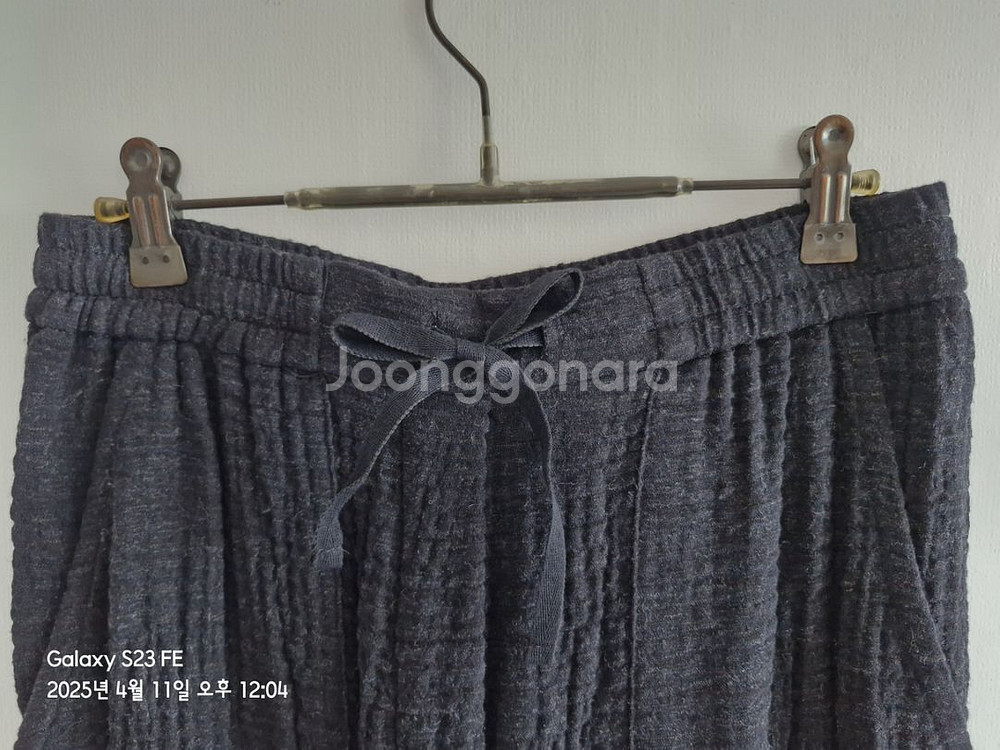 자라 검정 세미배기 통바지--2
