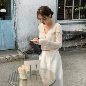 타낫 fold over 가디건