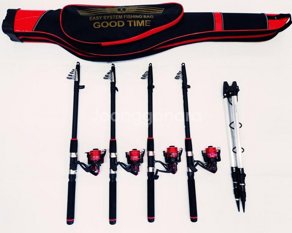 원투낚시대3.6m4대+5000번릴4대+릴줄+받침대+가방--0