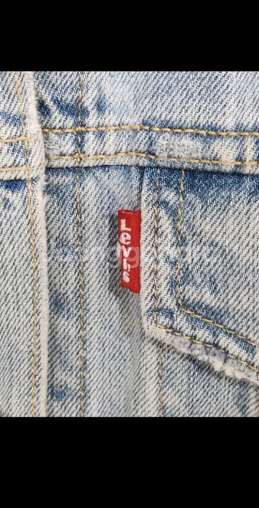 (L) 리바이스 청자켓 연청 빈티지 데님자켓 레드탭--3