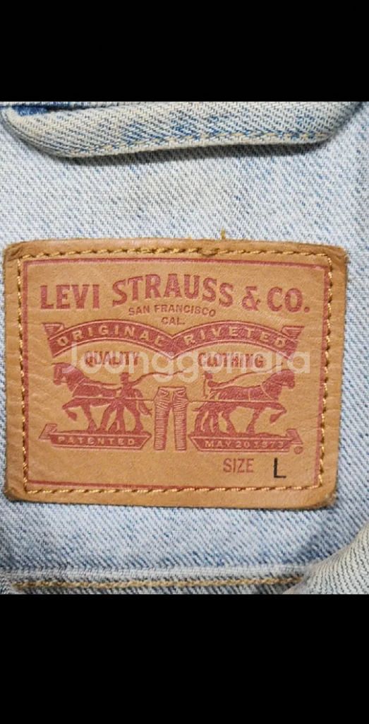 (L) 리바이스 청자켓 연청 빈티지 데님자켓 레드탭--2