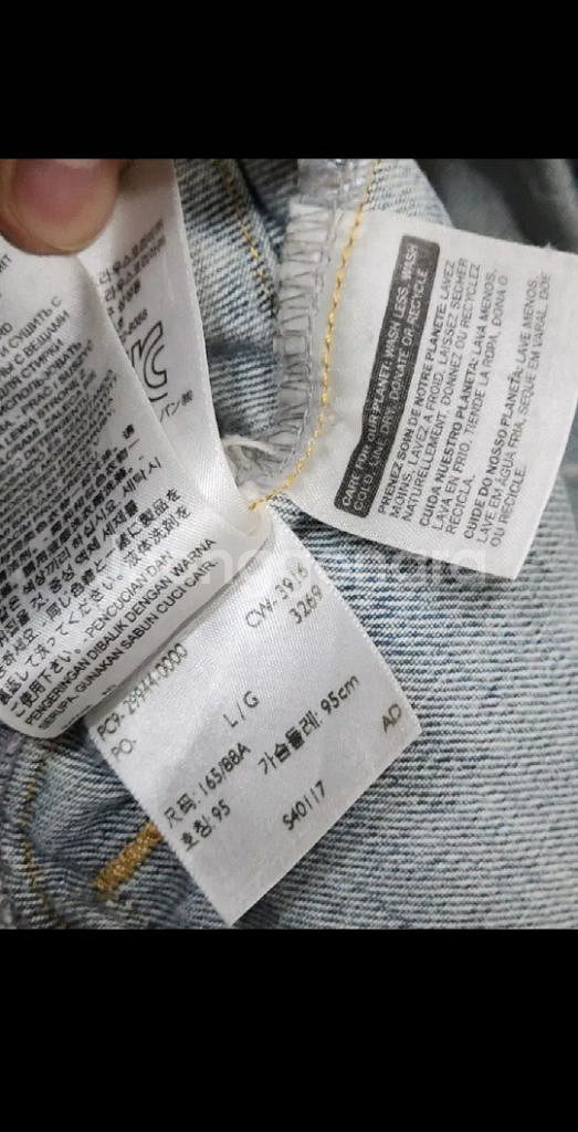 (L) 리바이스 청자켓 연청 빈티지 데님자켓 레드탭--4