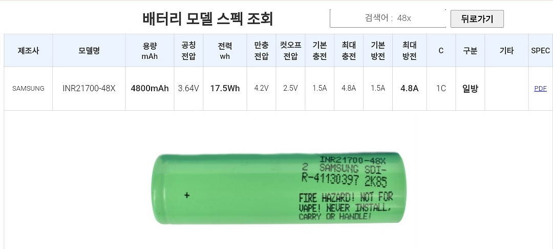 삼성 48X 4800mAh.21700배터리.20개--1