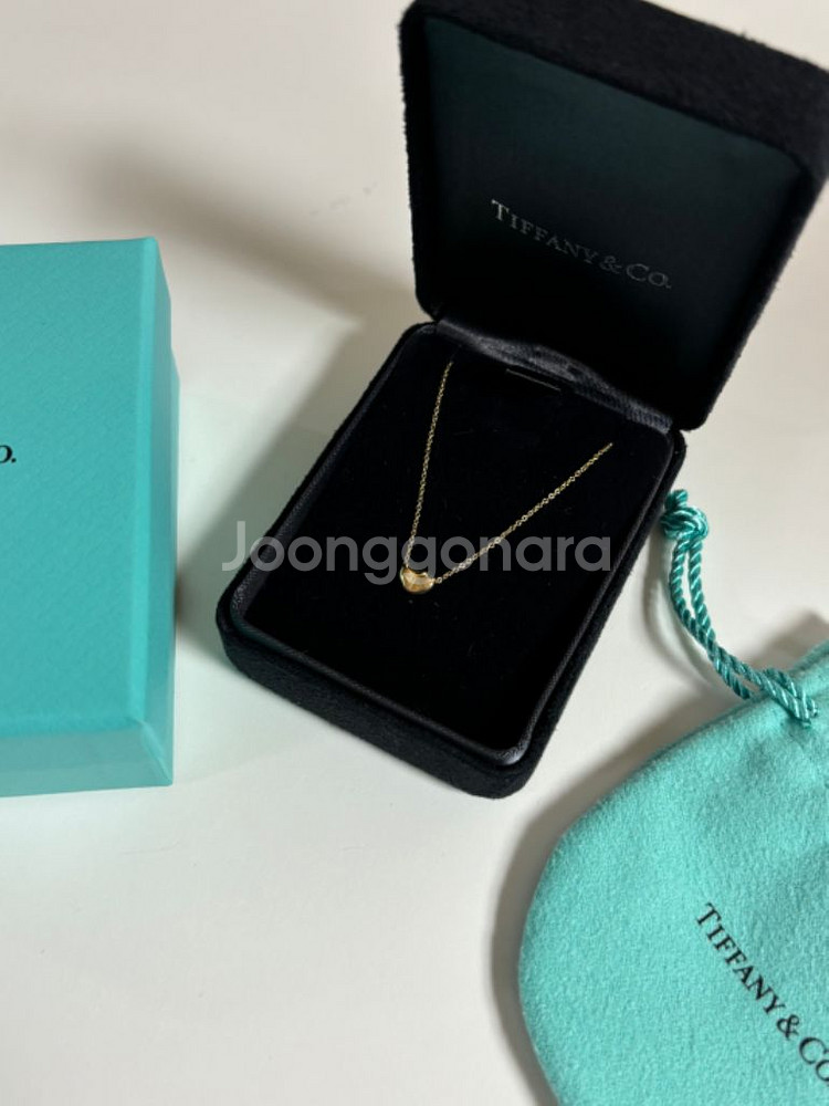 티파니 엘사 퍼레티 빈 목걸이 6.5mm 18k 옐로우--1