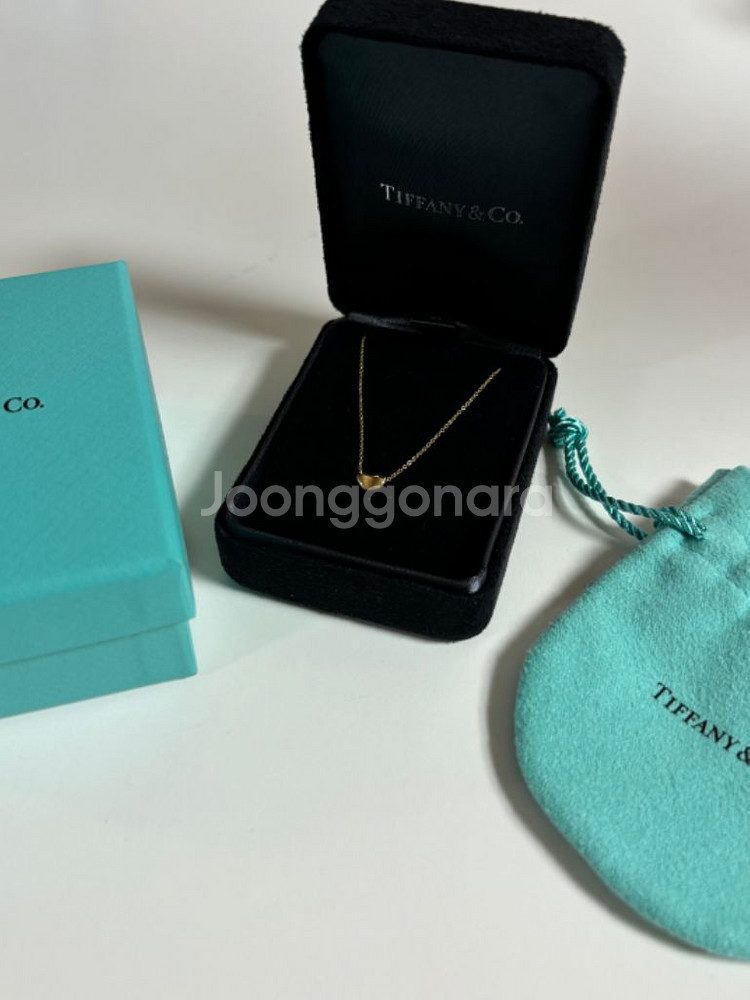 티파니 엘사 퍼레티 빈 목걸이 6.5mm 18k 옐로우--2