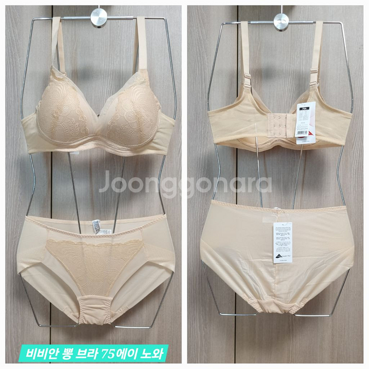 플레이텍스 등 노와이어 뽕브라 팬티 75에이 90--2
