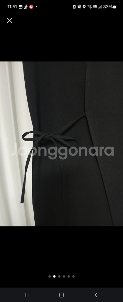 뷔에스트 블랙 리본 포인트 데일리 심플 원피스--1