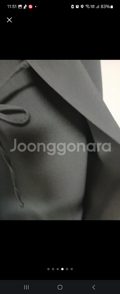 뷔에스트 블랙 리본 포인트 데일리 심플 원피스--3