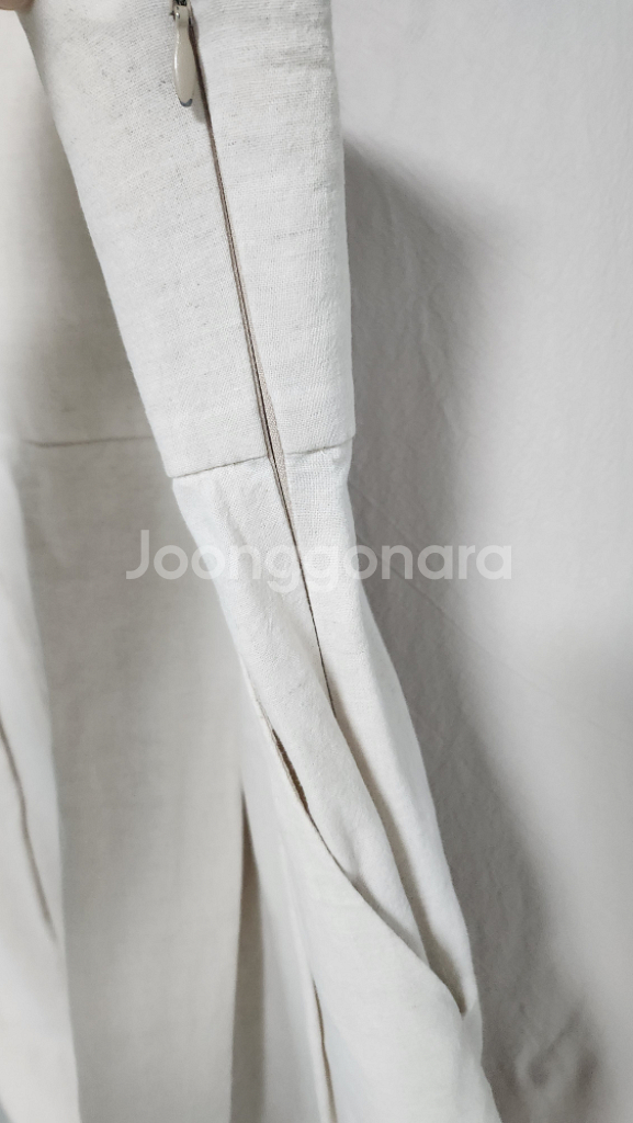 뷔에스트 멜빵 면 마 기본 심플 바지--3