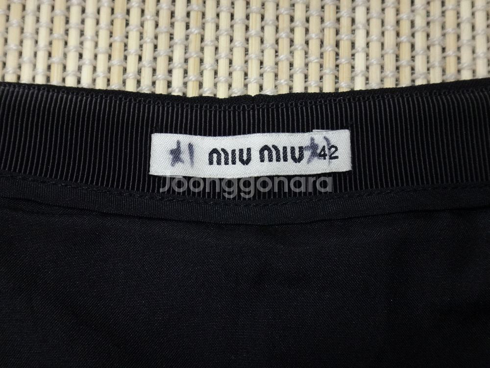 (42size) 미우 미우 MIU MIU 블랙 스커트--5