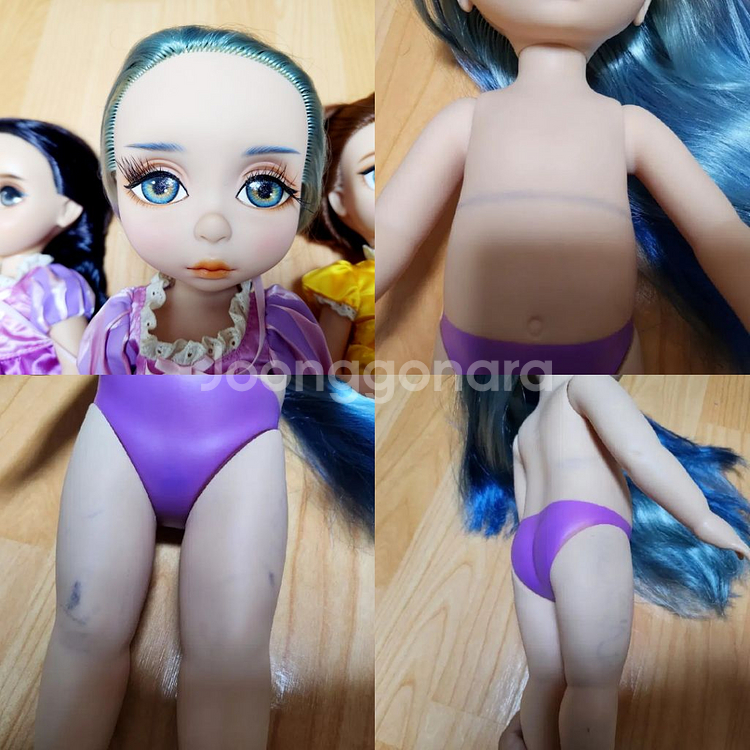 디즈니 베이비돌 리페인팅 라푼젤 벨 신데렐라 백설공주--2
