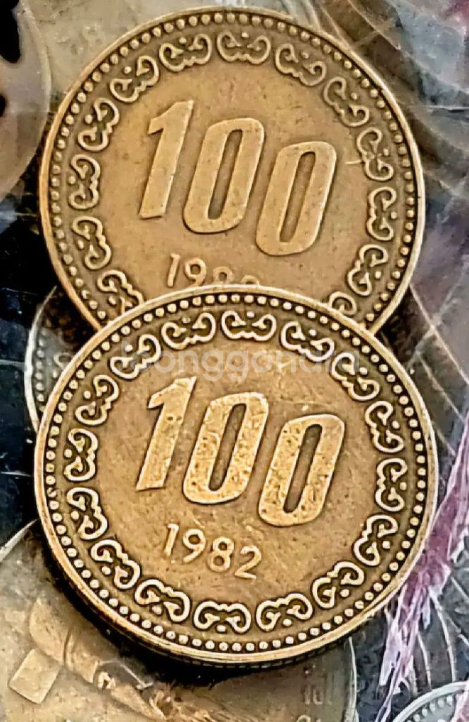 화폐 100원 동전 주화 1줄 50개씩 옛날돈 한국은행--1
