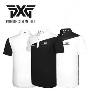 PXG 골프 남성 퍼포먼스 스윙 배색 반팔 카라티