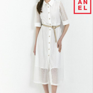 (화이트색상)스테파넬 아일렛 원피스 55사이즈