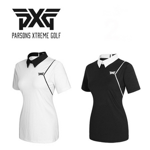 PXG 골프 여성 브이라인 반팔 카라티
