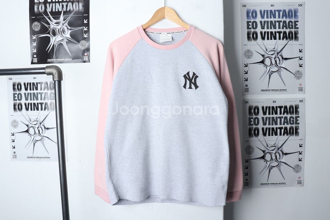 W(XL) MLB 엠엘비 맨투맨 티셔츠 양키스 핑크--2