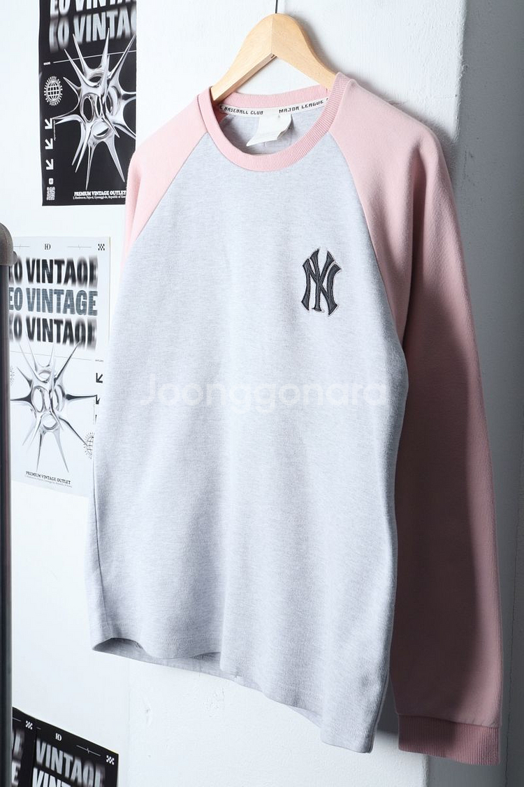 W(XL) MLB 엠엘비 맨투맨 티셔츠 양키스 핑크--0