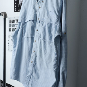 (L-XL) 브랜드빈티지 셔츠 남방 엘엘빈 블루 체크