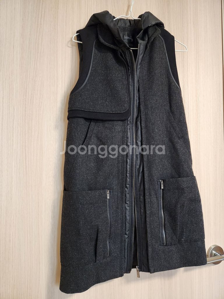 여자후드집업조끼가디건 여자민소매자켓코트--3