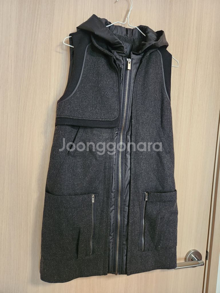 여자후드집업조끼가디건 여자민소매자켓코트--1