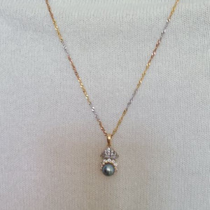 8.2m남양고퀄해수흑진주18k옐골펜던트