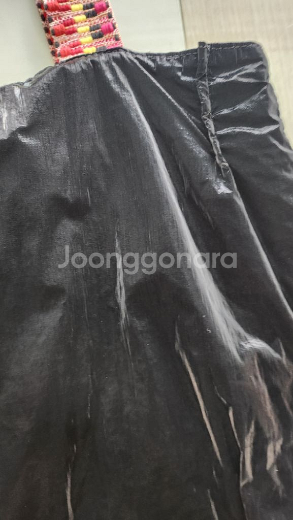 페브릭 블랙 에코백 양면 리버시블 벨벳 플라워 쇼퍼백--5