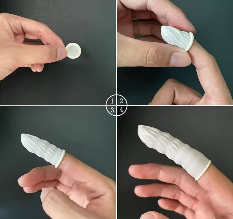 라텍스 손가락 장갑(흰색) 이미지