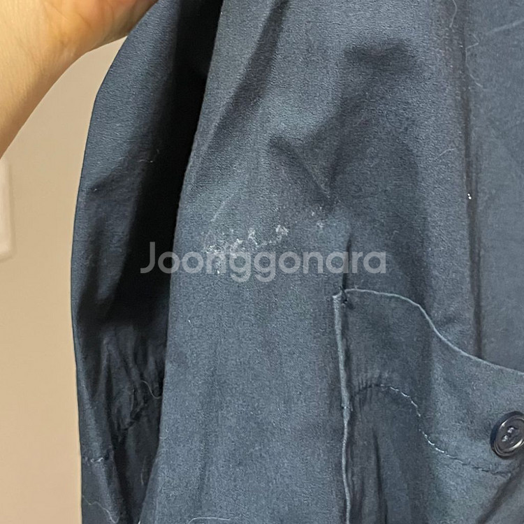 오버핏 셔츠 남방 미니 원피스 네이비--4