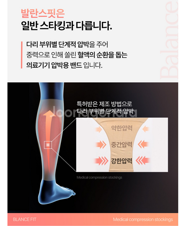 미개봉 발란스핏 종아리형 의료압박스타킹 밴드 다리붓기--1