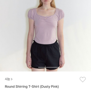 시눈 round shirring t shirt
