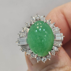 A jade (A 비취) 다이아 플래티늄 반지