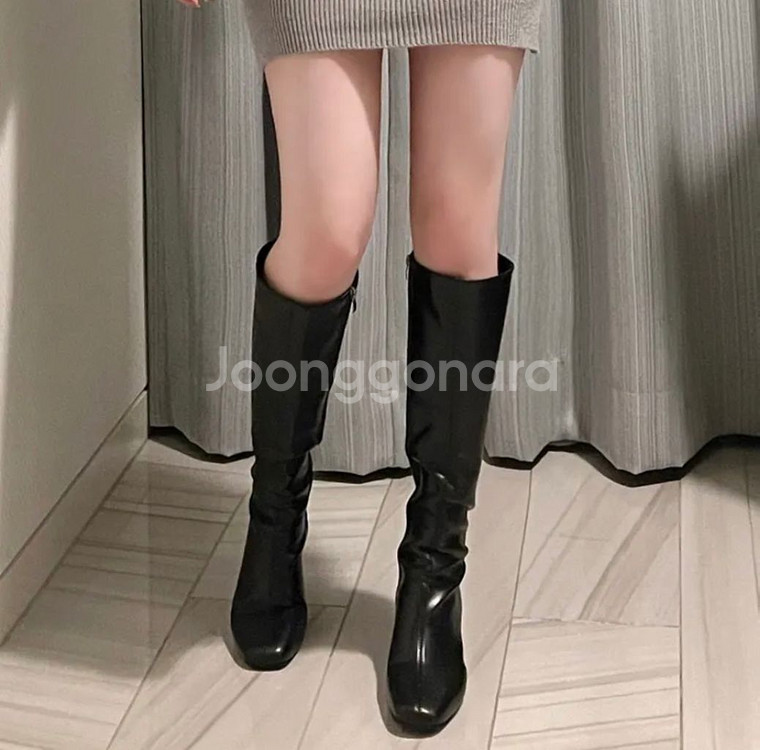 가죽부츠+벨벳크롭후드 반바지 세트--0