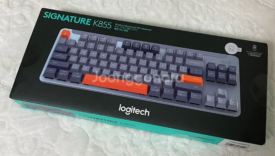 로지턱 k855 기계식 키보드 시그니쳐 블루 입니다--0