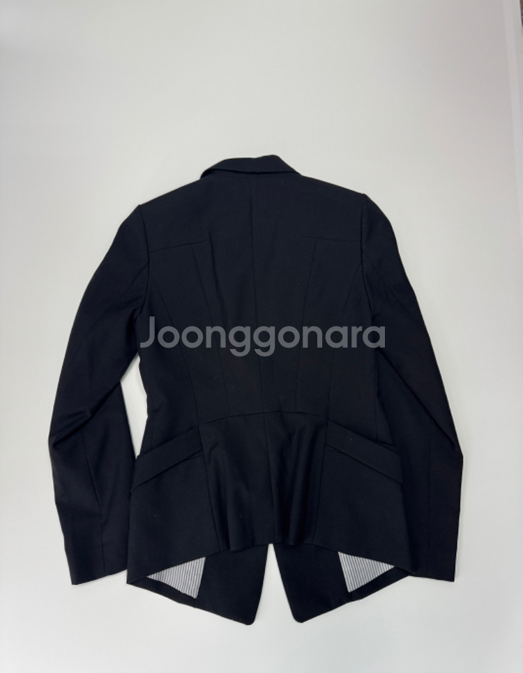 여성 톰보이 이중 카라 블랙 수트 자켓--1