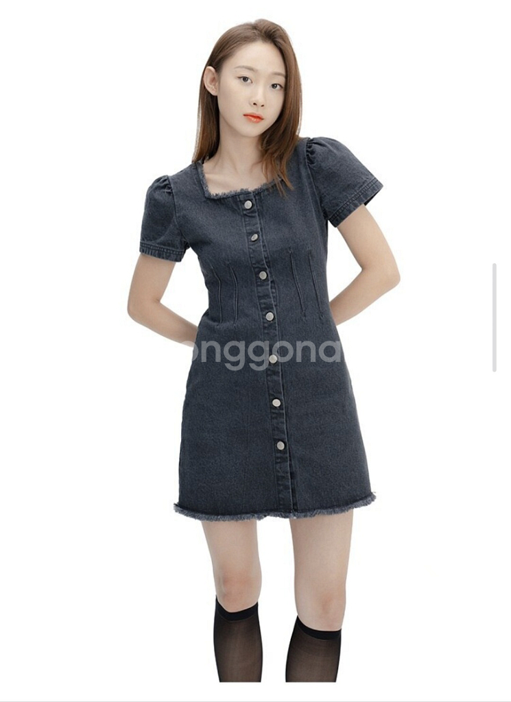 마가린핑거스 스퀘어 데님원피스--0