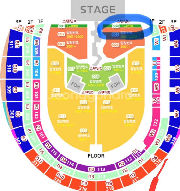 (원가양도) 트래비스스캇 내한 콘서트 스탠딩B구역 7x--0